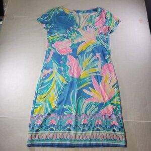 Lilly Pulitzer Sophiletta Tropical Floral Flamingo Cap Sleeve Dress Size XS